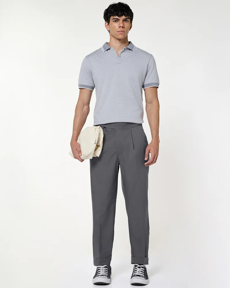 bewakoof  Men's Grey Gurkha Pants  | Best Price UAE